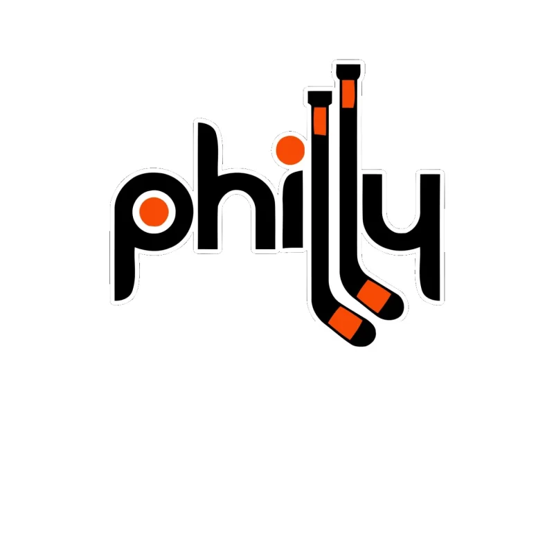 Philadelphia Flyers - Philly With Hockey Sticks - Full Color Vinyl Sticker - Custom Size