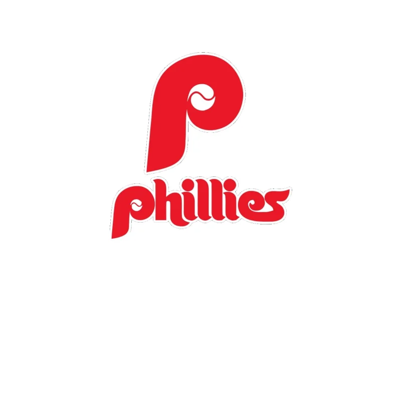 Philadelphia Phillies - P With Phillies - Full Color Vinyl Sticker - Custom Size