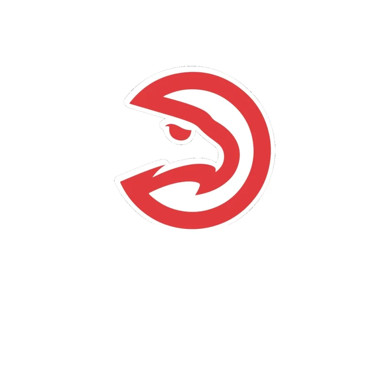 Atlanta Hawks - Red Eagle Circle - Full Color Vinyl Sticker - Custom Size