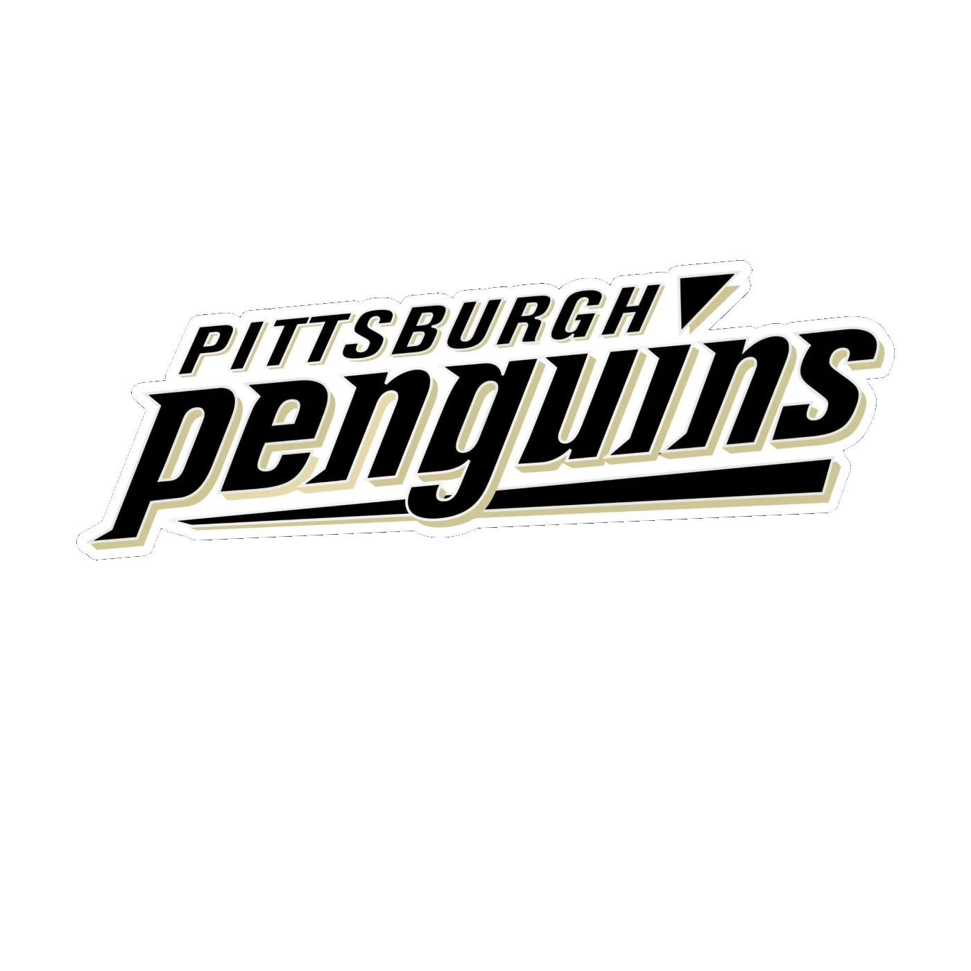 Pittsburgh Penguins - Black Name - Full Color Vinyl Sticker - Custom Size