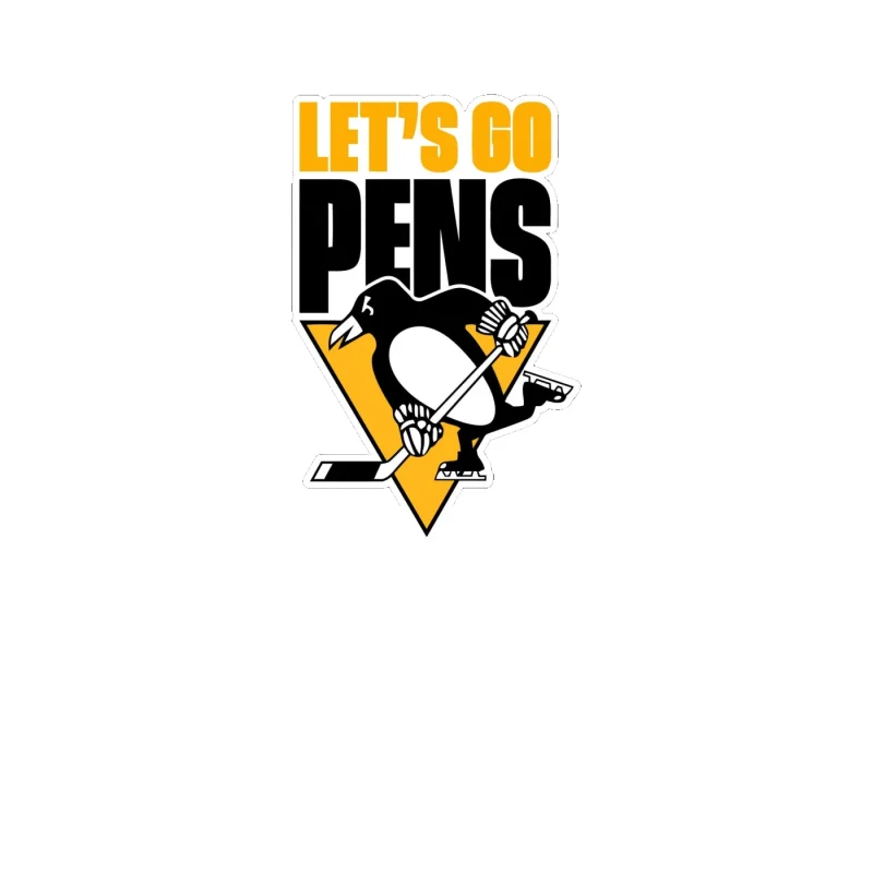 Pittsburgh Penguins - Let's Go Pens - Full Color Vinyl Sticker - Custom Size