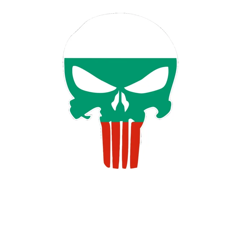 Punisher Bulgaria Flag Full Color Vinyl Decal - custom size