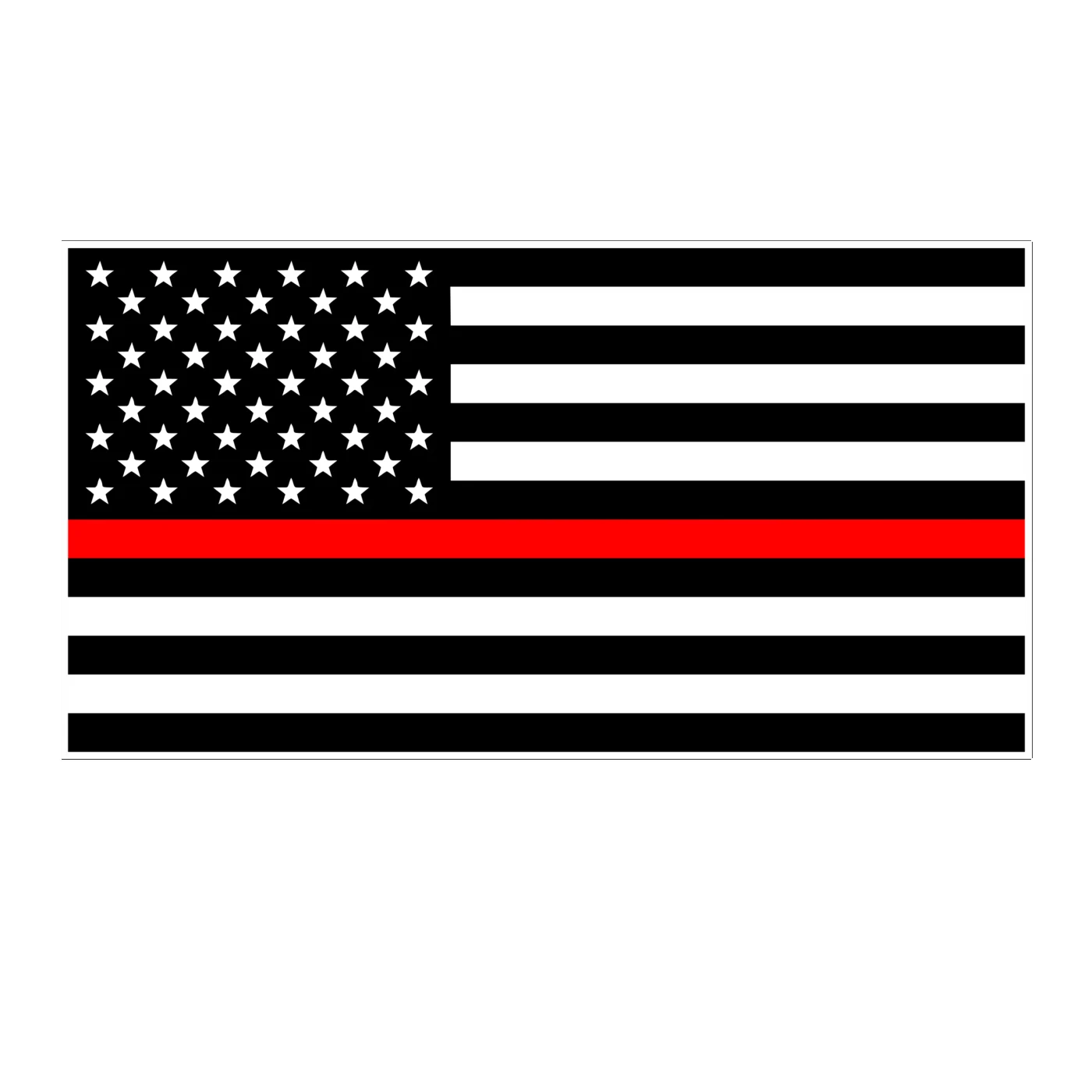Red Line American Flag Full Color Vinyl Decal - custom size
