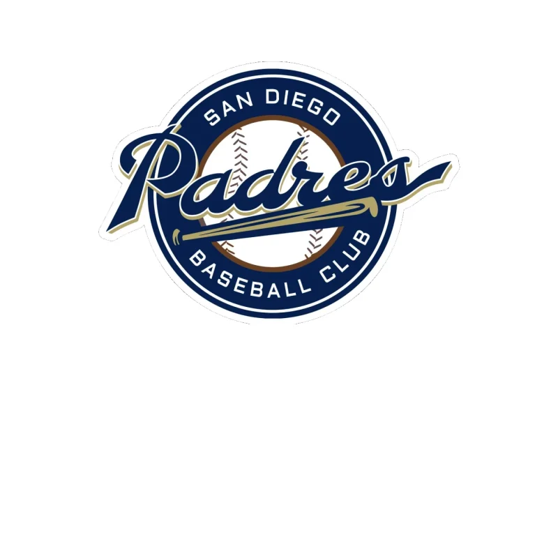 San Diego Padres - Blue Circle Baseball Club - Full Color Vinyl Sticker - Custom Size
