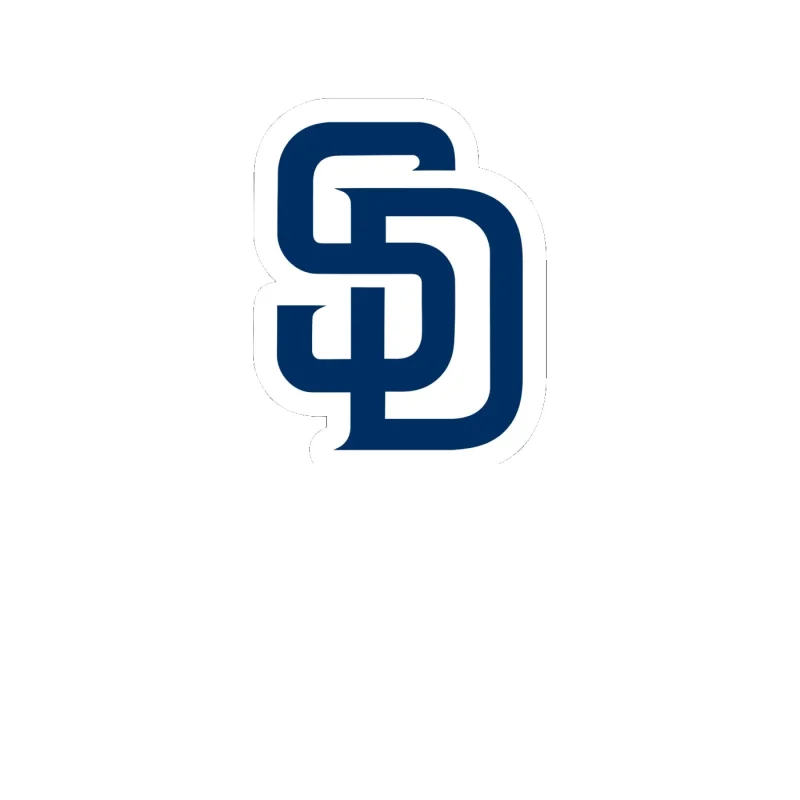 San Diego Padres - Blue SD - Full Color Vinyl Sticker - Custom Size