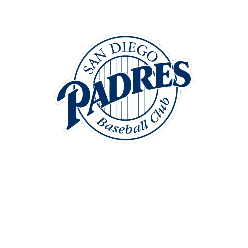 San Diego Padres - Blue Circle With Stripes and Padres - Full Color Vinyl Sticker - Custom Size
