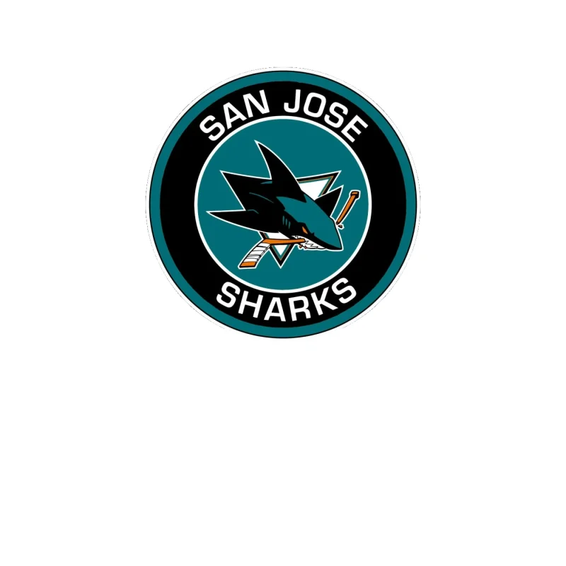San Jose Sharks - Circle - Full Color Vinyl Sticker - Custom Size