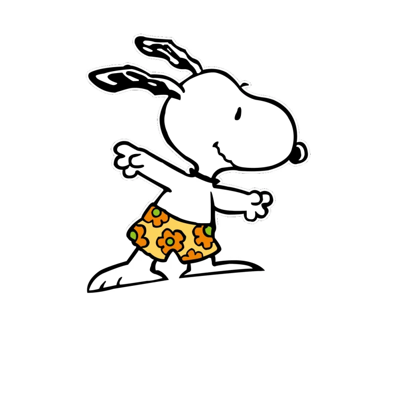 Snoopy - Surfing- Full Color Vinyl Decal