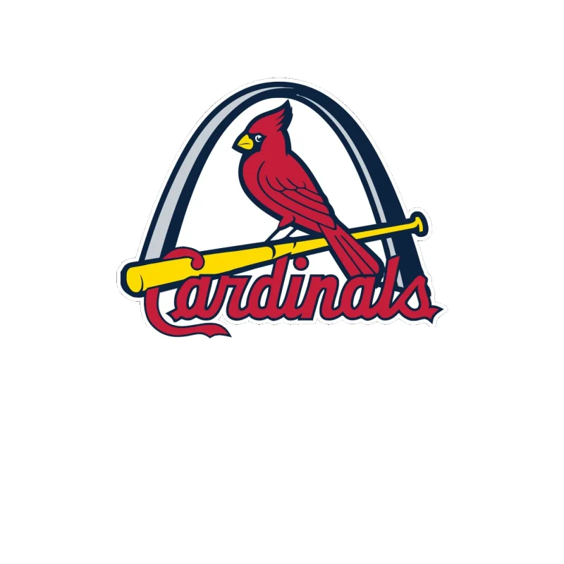 St. Louis Cardinals - Bird With Cardinals Arch -Full Color Vinyl Sticker - Custom Size
