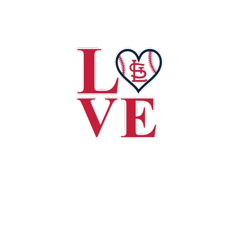 St. Louis Cardinals - Love - Full Color Vinyl Sticker - Custom Size