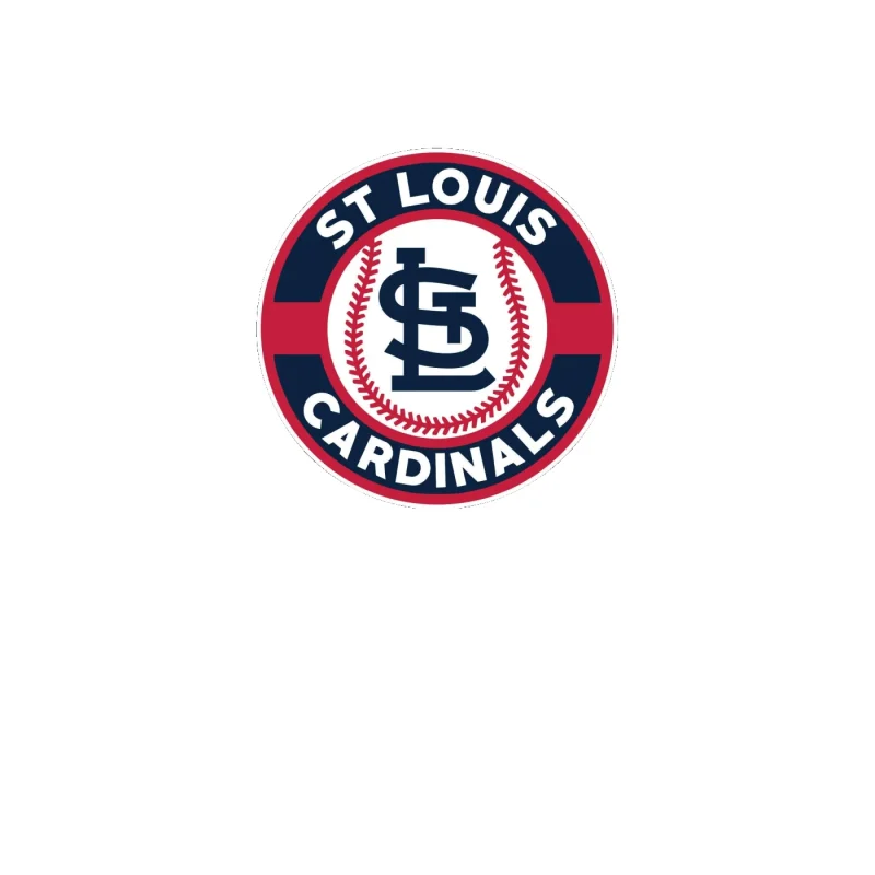 St. Louis Cardinals - Circle With Baseball In Middle - Full Color Vinyl Sticker - Custom Size