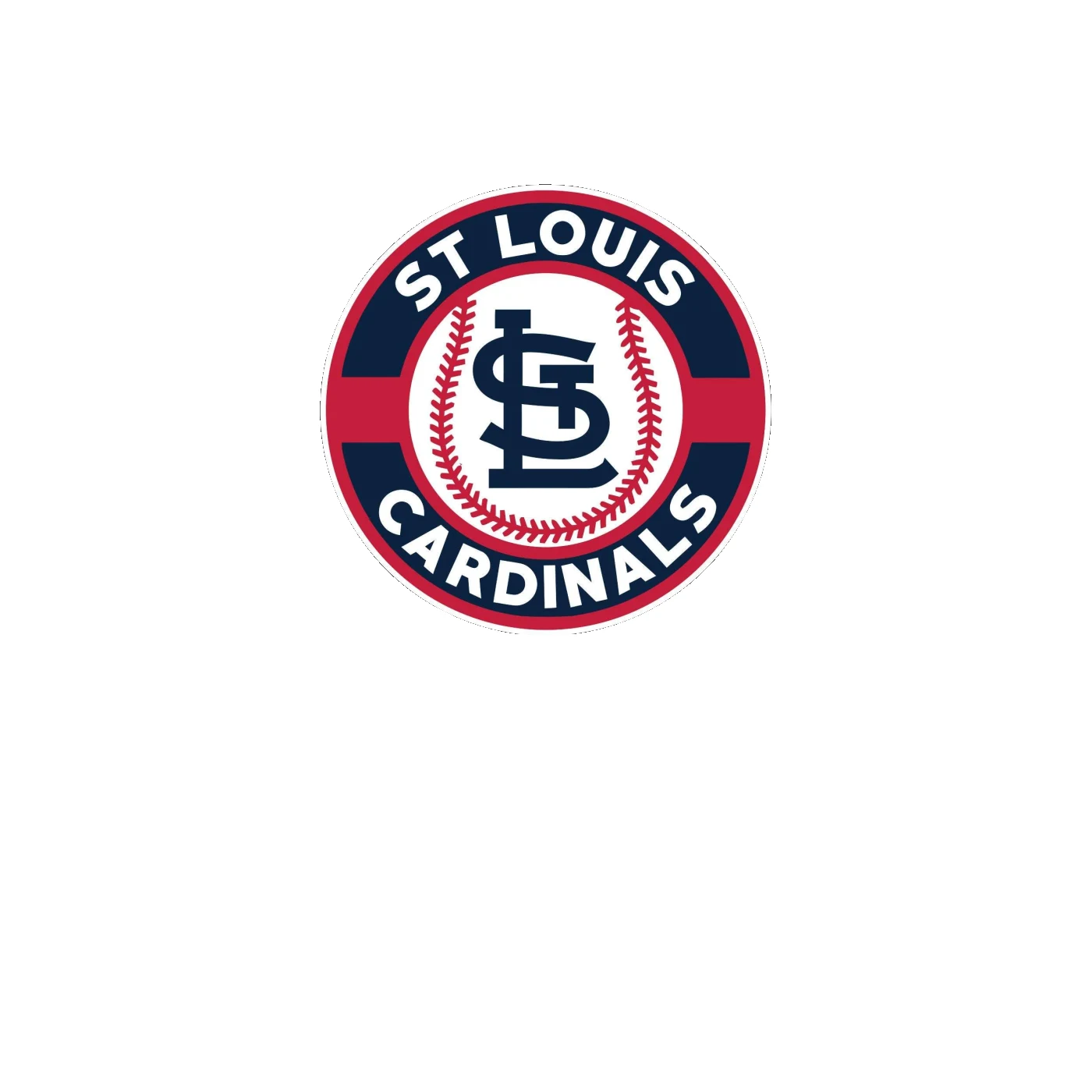 St. Louis Cardinals - Circle With Baseball In Middle - Full Color Vinyl Sticker - Custom Size