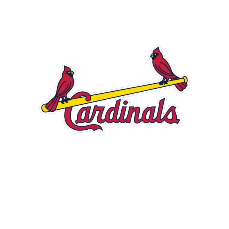 St. Louis Cardinals - 2 Birds With Cardinals - Full Color Vinyl Sticker - Custom Size