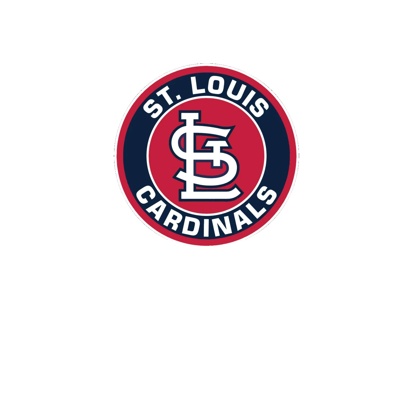 St. Louis Cardinals - Blue And Red Circle With Name - Full Color Vinyl Sticker - Custom Size