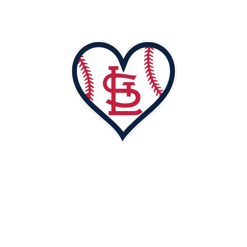 St. Louis Cardinals - Heart - Full Color Vinyl Sticker - Custom Size