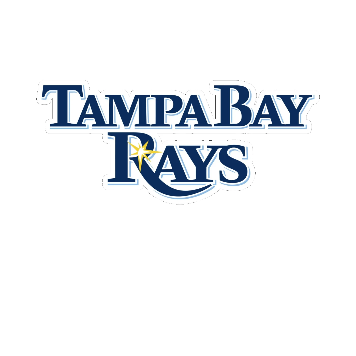 Tampa Bay Rays - Name - Full Color Vinyl Sticker - Custom Size