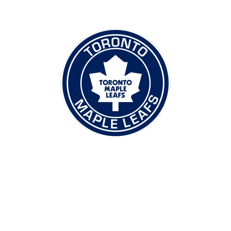 Toronto Maple Leafs - Dark Blue Circle With Name - Full Color Vinyl Sticker - Custom Size