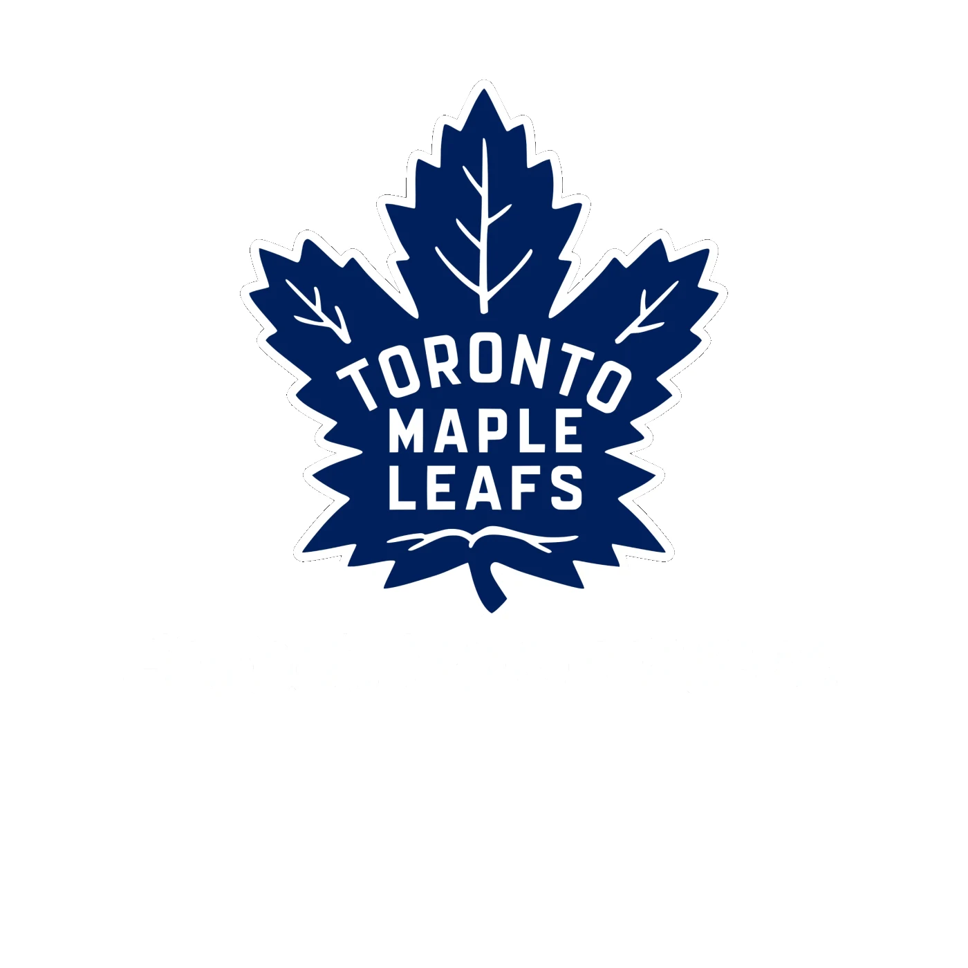 Toronto Maple Leafs - Dark Blue Leaf With Name - Full Color Vinyl Sticker - Custom Size