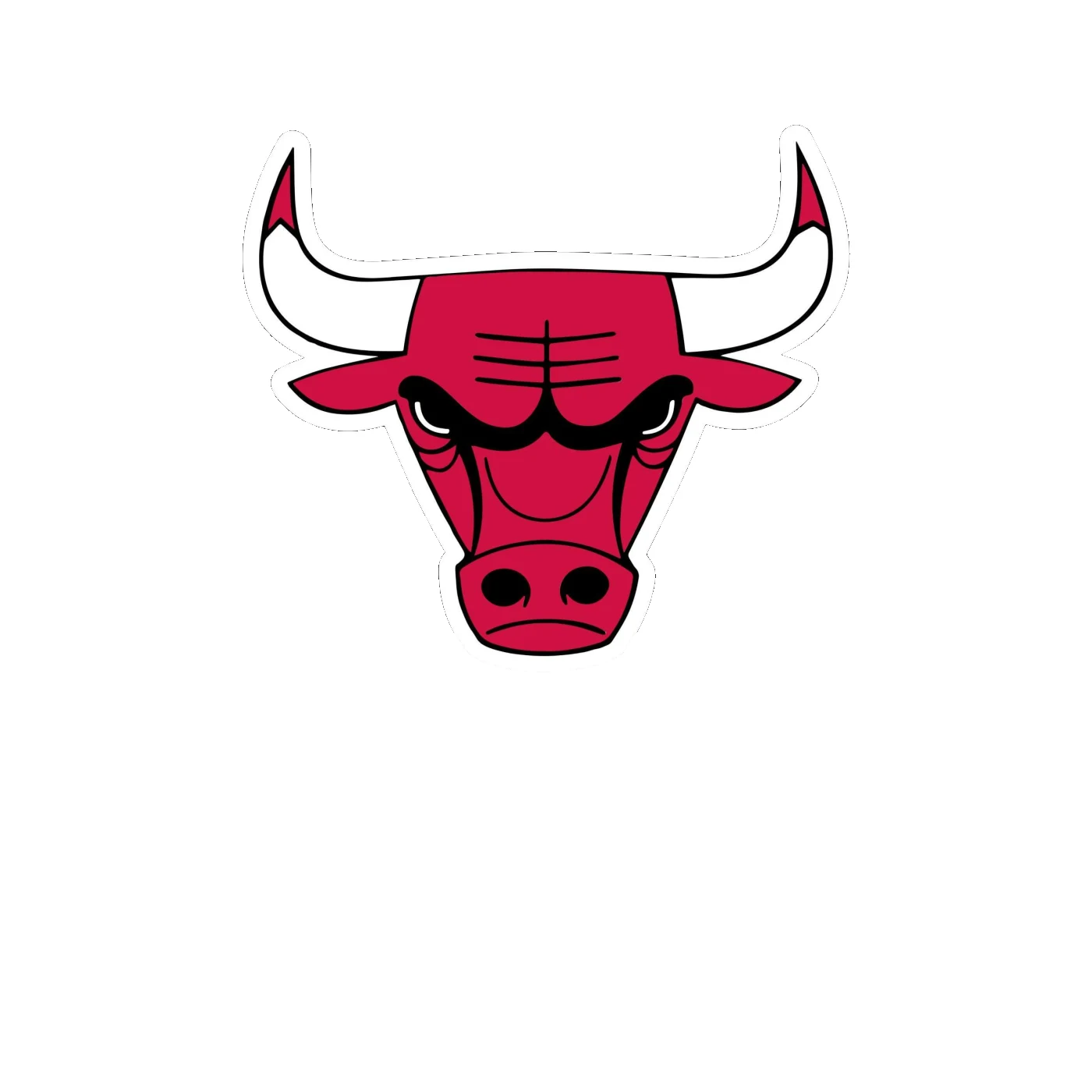 Chicago Bulls - Bull Head - Full Color Vinyl Sticker - Custom Size