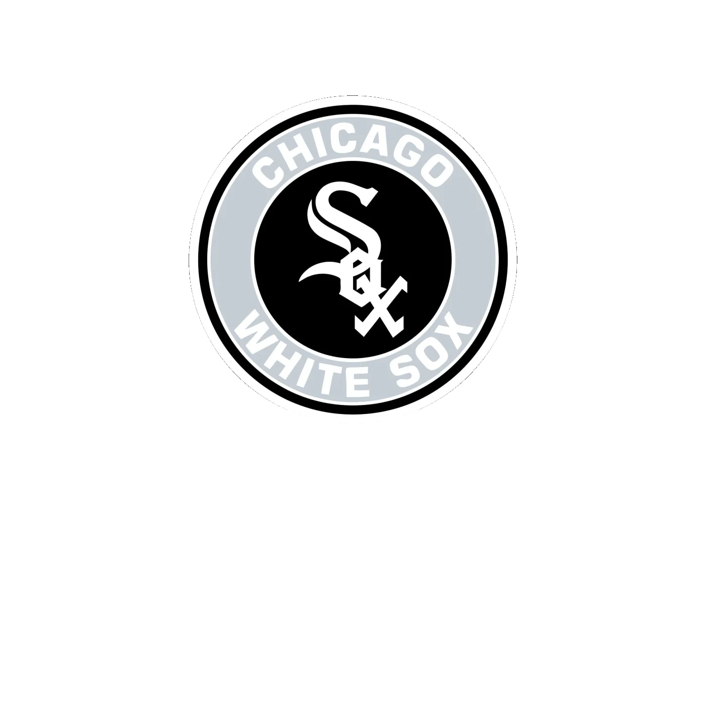 Chicago White Sox - Gray Circle With White Words - Full Color Vinyl Sticker - Custom Size
