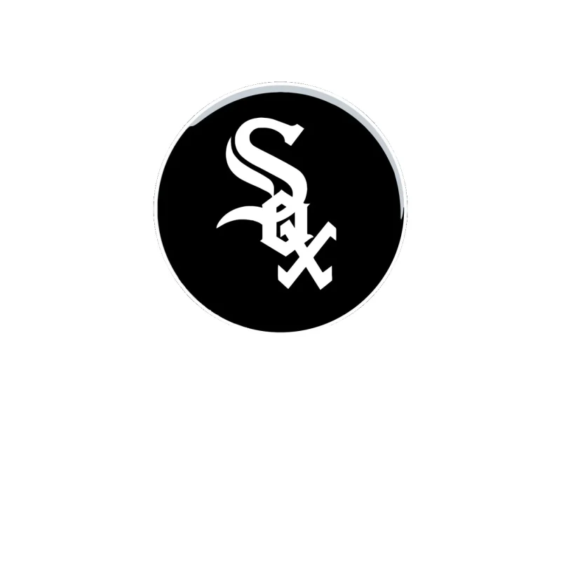 Chicago White Sox - Black Circle With White Sox - Full Color Vinyl Sticker - Custom Size
