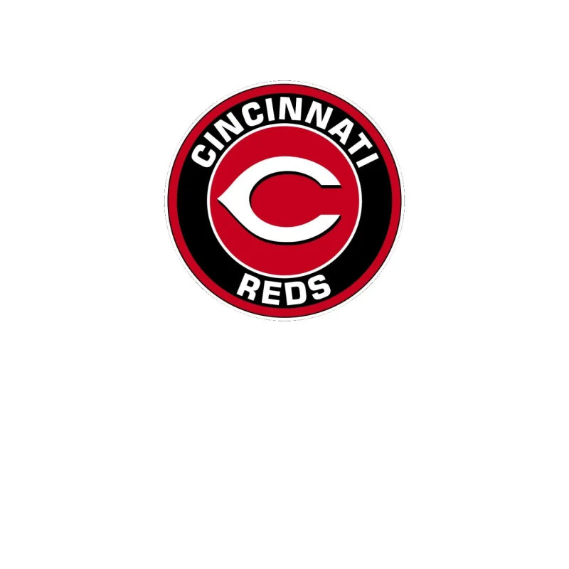 Cincinnati Reds- Black and Red Circle - Full Color Vinyl Sticker - Custom Size