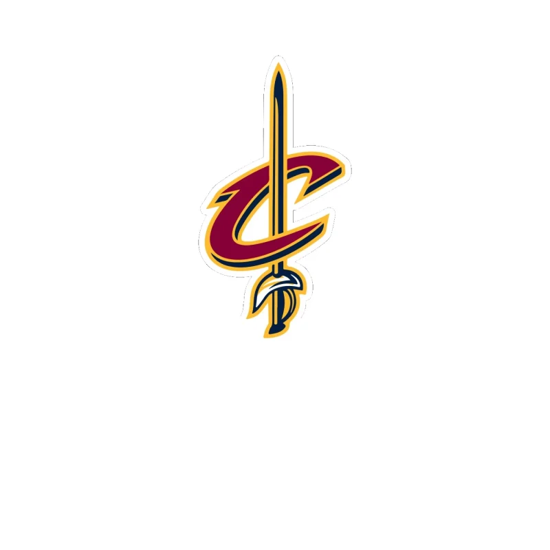 Cleveland Cavaliers - C With Sword - Full Color Vinyl Sticker - Custom Size