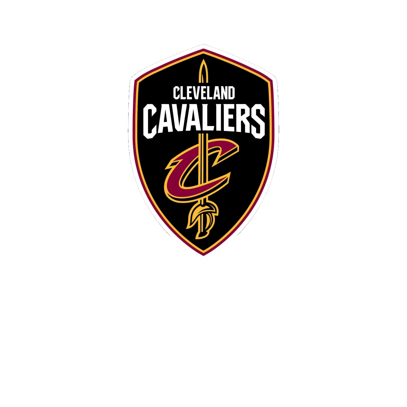 Cleveland Cavaliers - Shield With Name - Full Color Vinyl Sticker - Custom Size