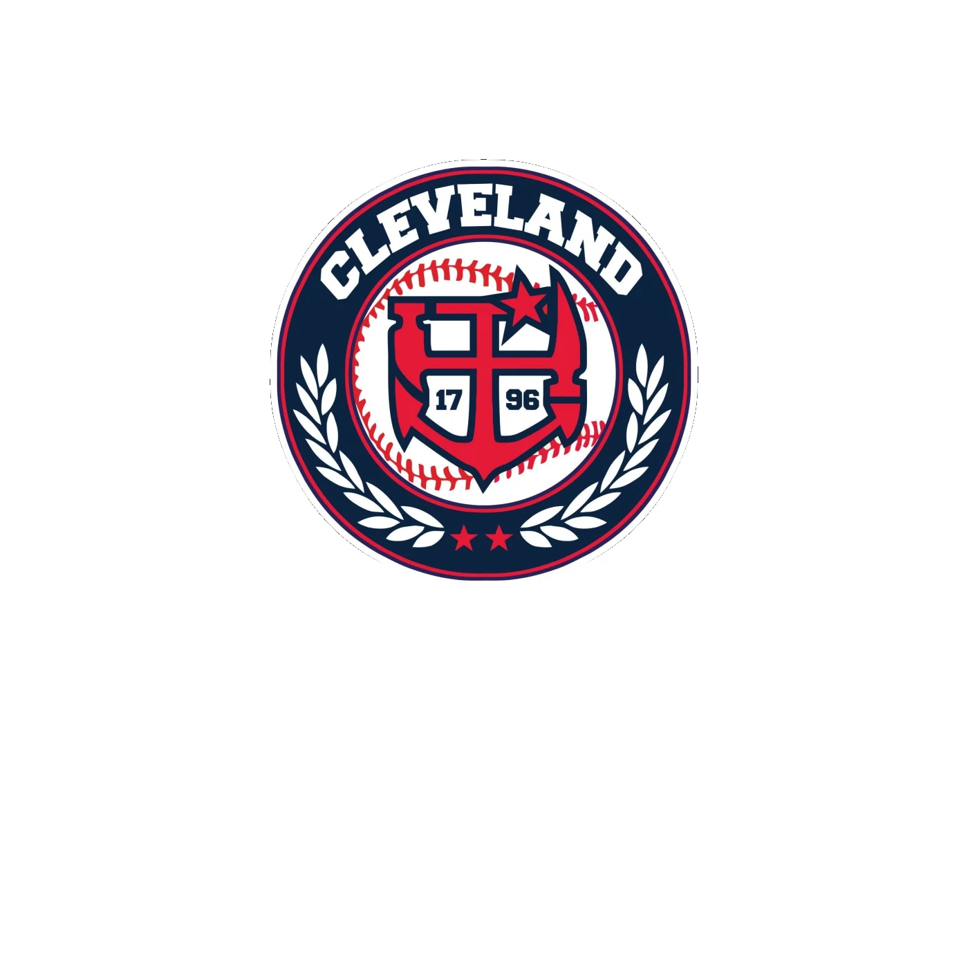 Cleveland Indians - Blue Circle With Baseball - Full Color Vinyl Sticker - Custom Size