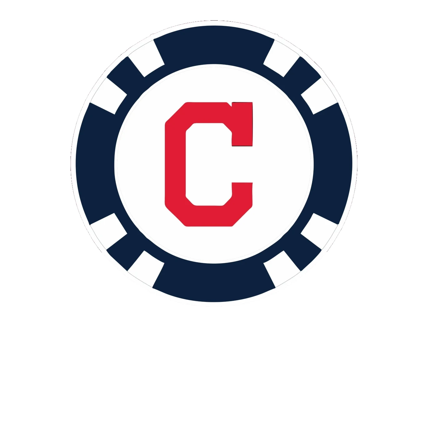 Cleveland Indians - Blue Poker Chip - Full Color Vinyl Sticker - Custom Size