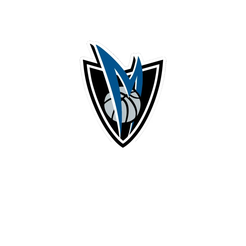 Dallas Mavericks - Shield With M - Full Color Vinyl Sticker - Custom Size