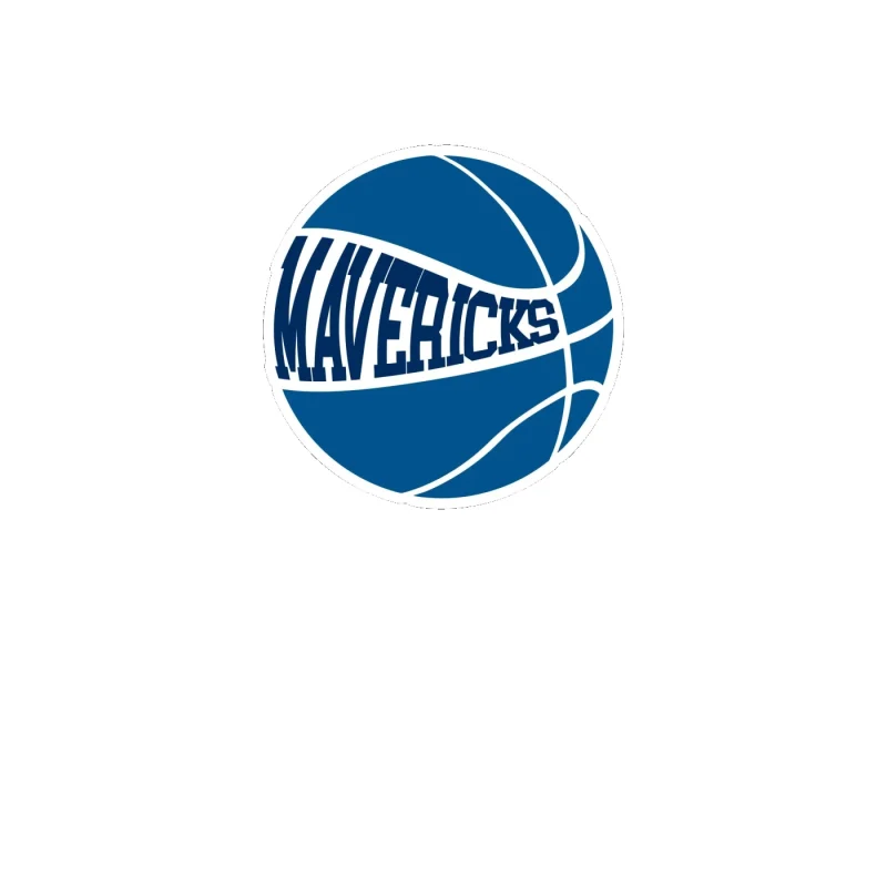 Dallas Mavericks - Basketball With Mavericks - Full Color Vinyl Sticker - Custom Size