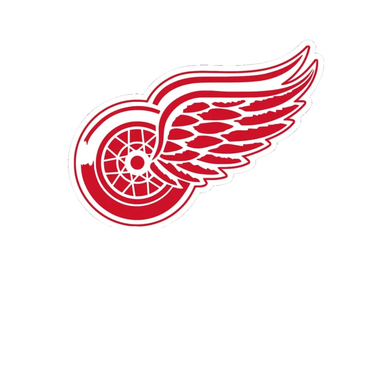 Detroit Red Wings - Wing - Full Color Vinyl Sticker - Custom Size