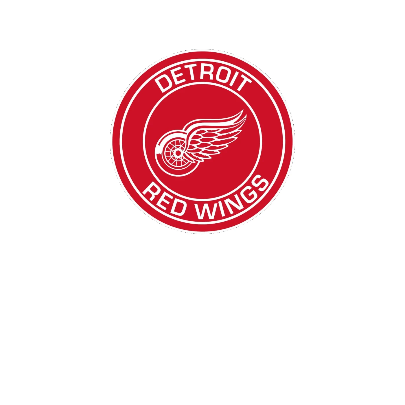 Detroit Red Wings - Circle With Name - Full Color Vinyl Sticker - Custom Size