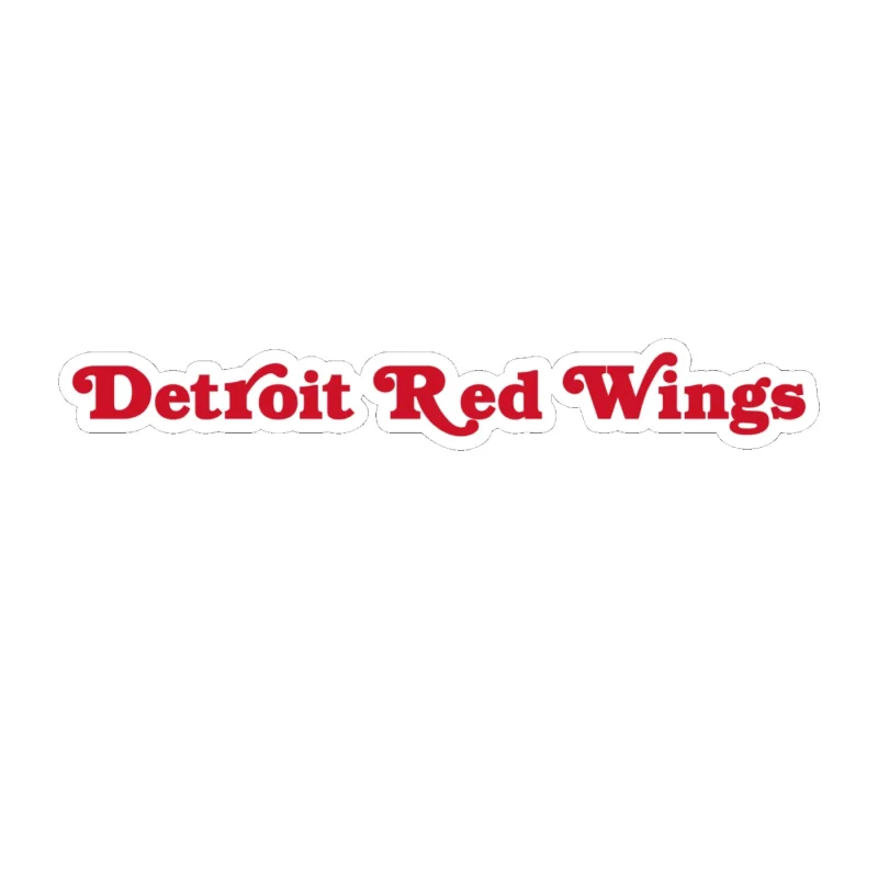 Detroit Red Wings - Name - Full Color Vinyl Sticker - Custom Size