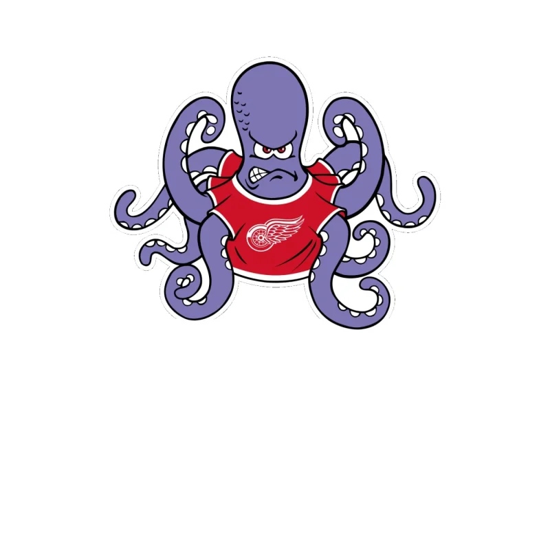 Detroit Red Wings - Octopus - Full Color Vinyl Sticker - Custom Size