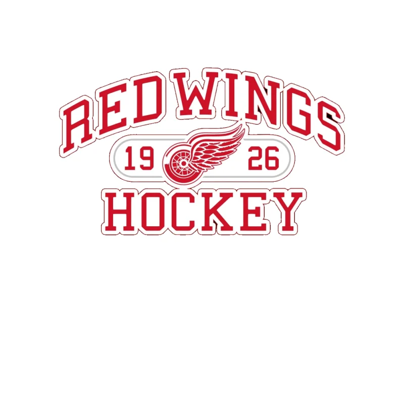 Detroit Red Wings - Red Wings Hockey 1925 - Full Color Vinyl Sticker - Custom Size