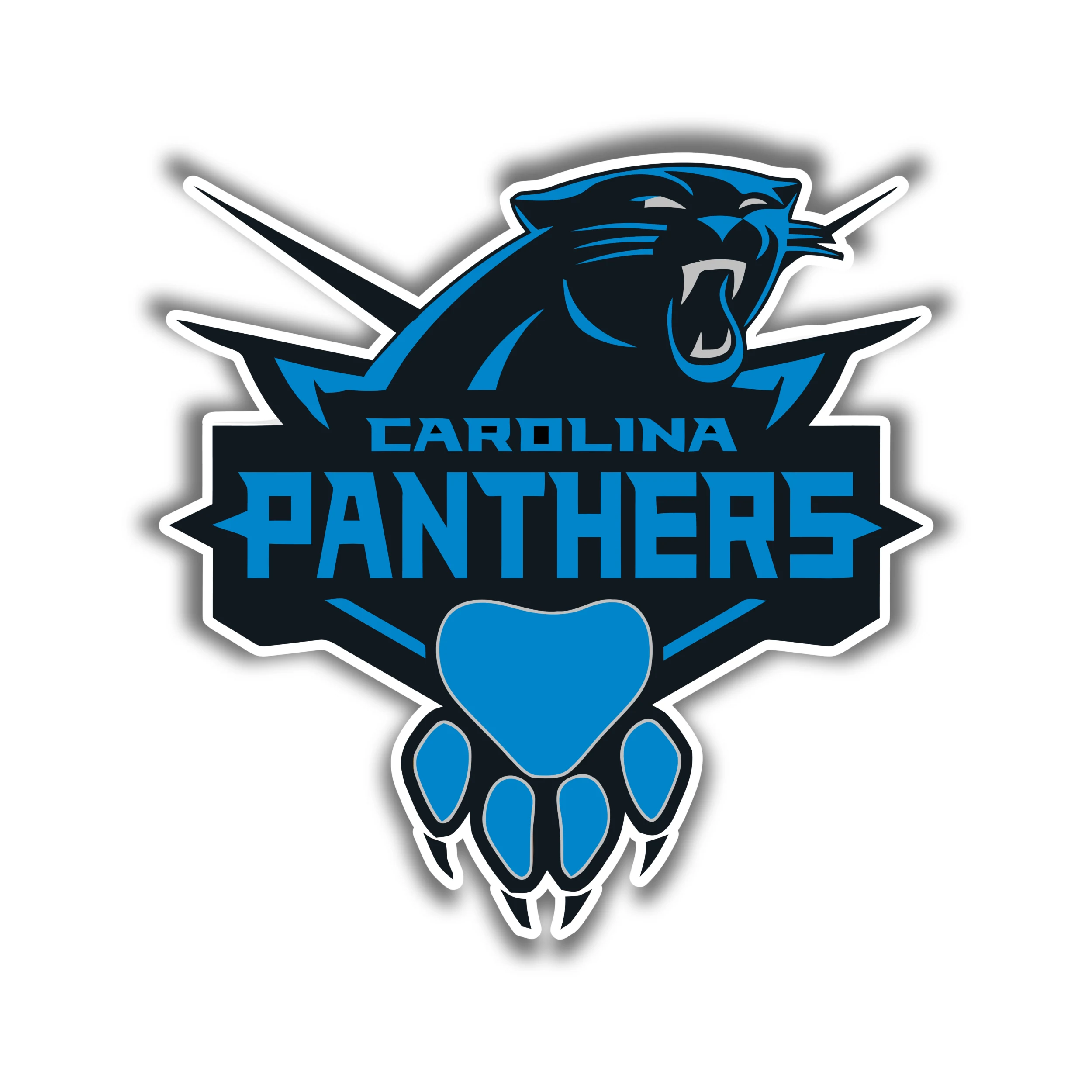 Carolina Panthers Full Color Vinyl Decal - Paw - Custom Size