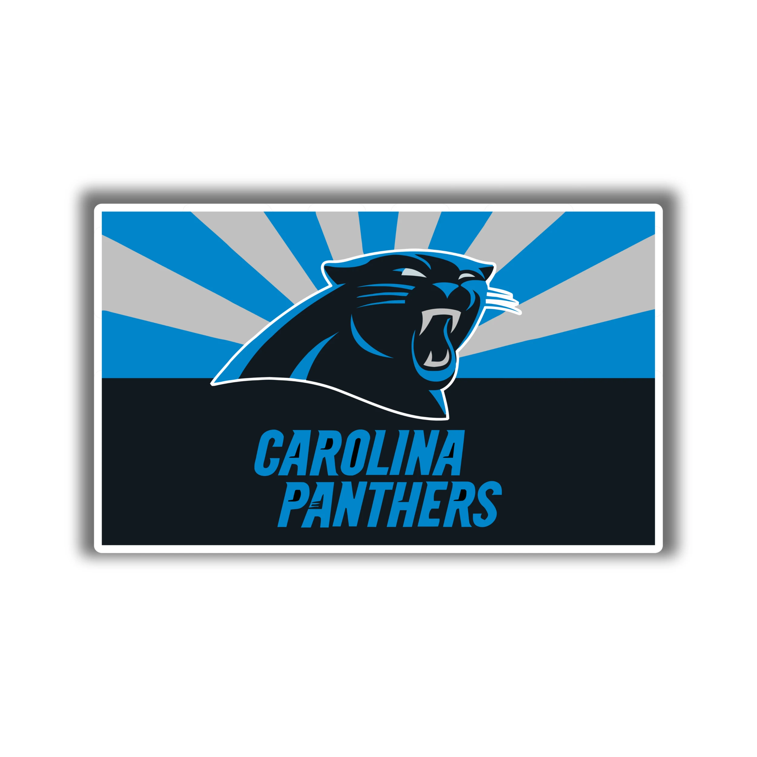 Carolina Panthers Full Color Vinyl Decal - Rectangle - Custom Size