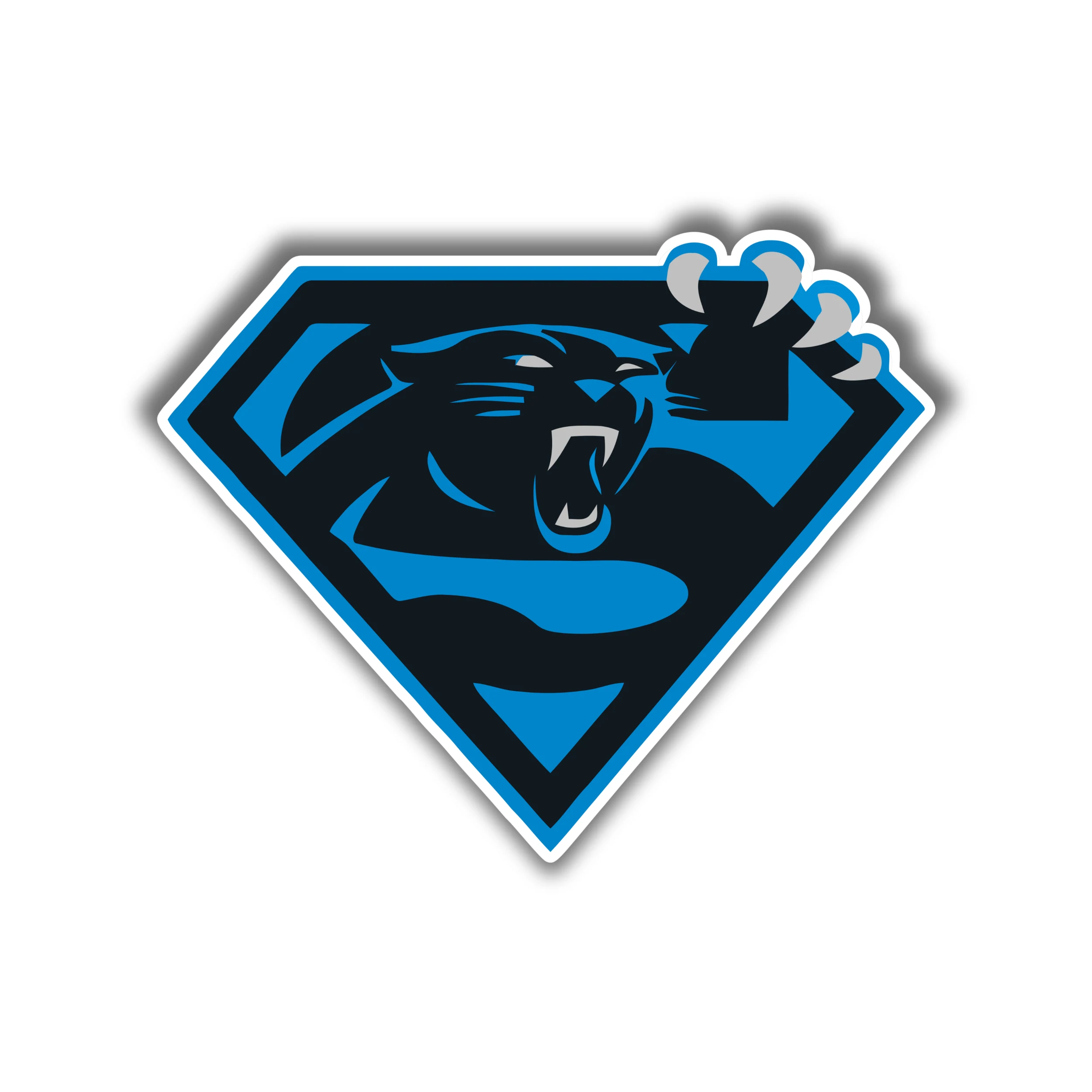 Carolina Panthers Full Color Vinyl Decal - Superman - Custom Size
