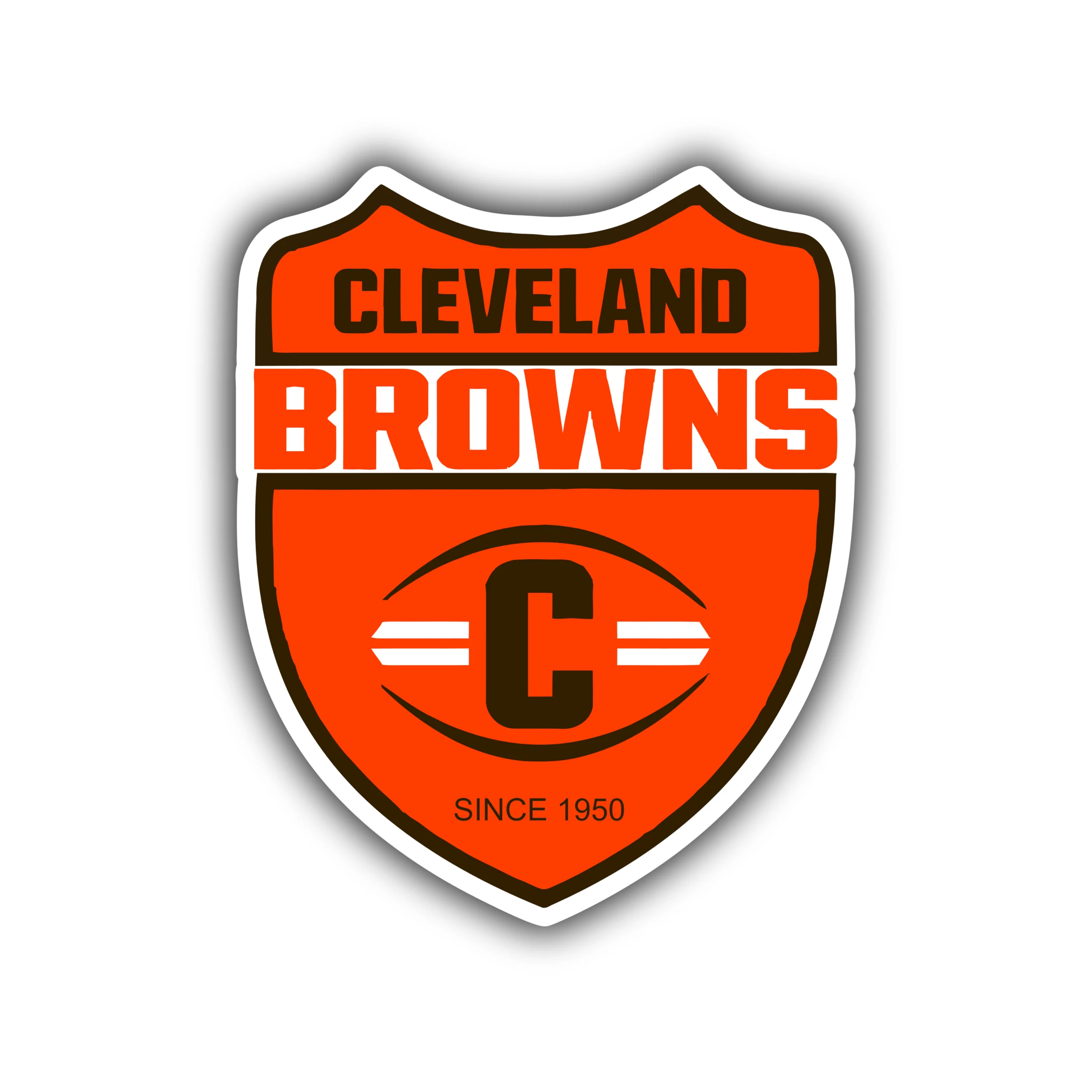 Cleveland Browns - Full Color Vinyl Sticker - Custom Size