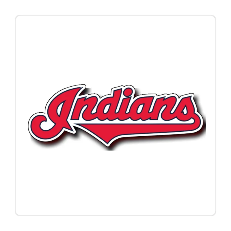 Cleveland Indians - Indians Cursive - Full Color Vinyl Sticker - Custom Size