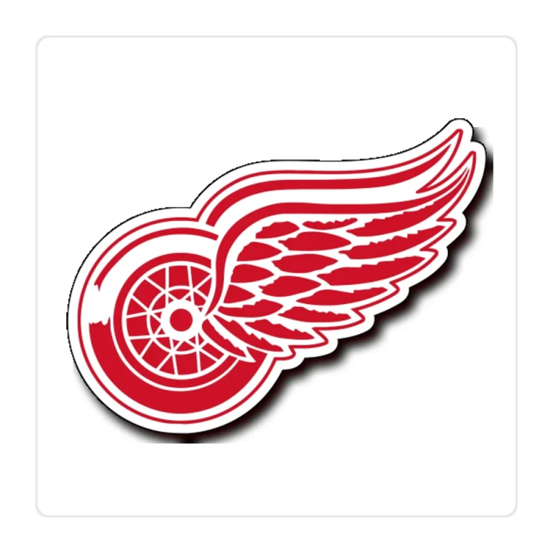 Detroit Red Wings - Wing - Full Color Vinyl Sticker - Custom Size