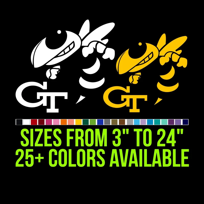 Georgia Tech Yellow Jackets Vinyl Decal - Custom Size