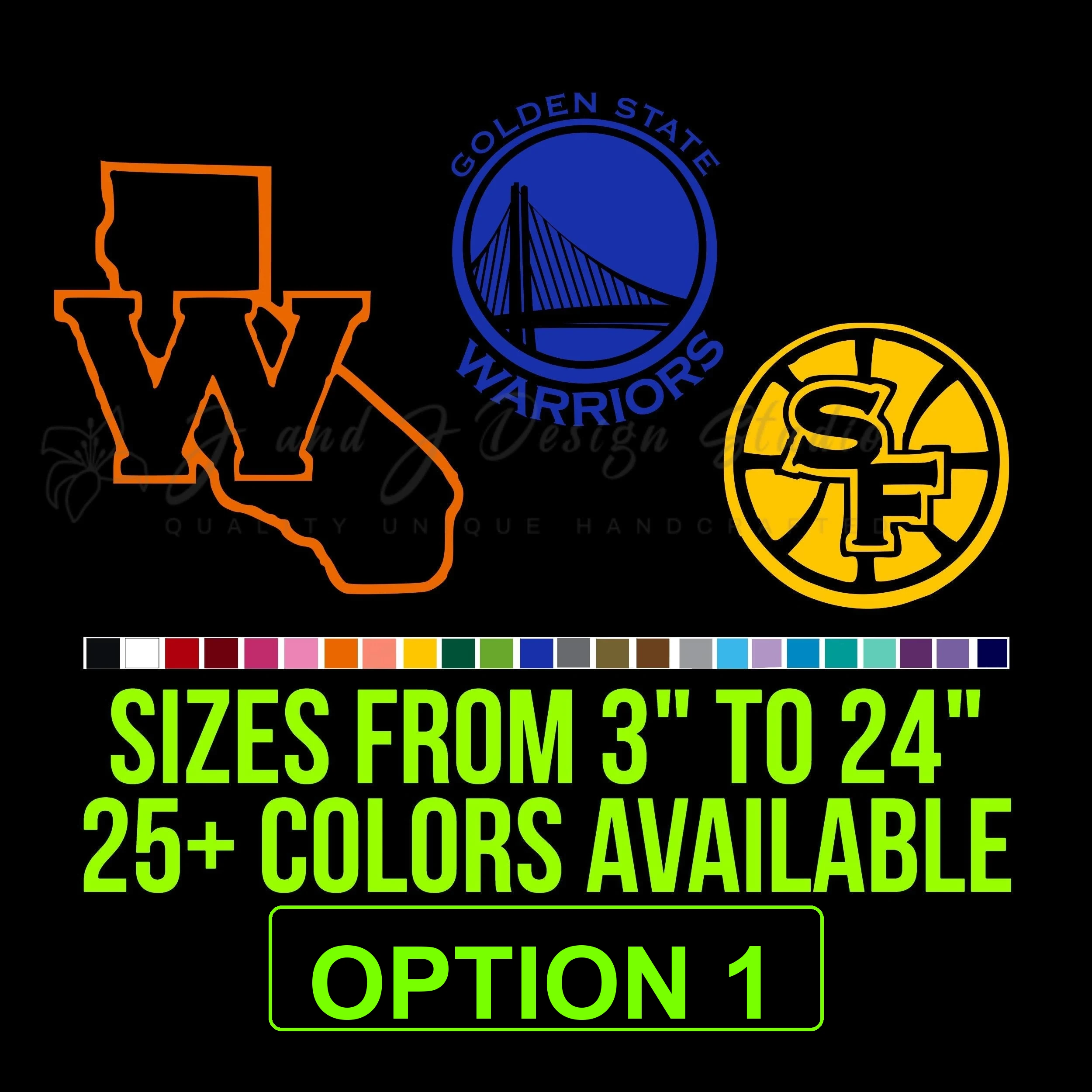 Golden State Warriors Vinyl Decal - Custom Size - Image 2