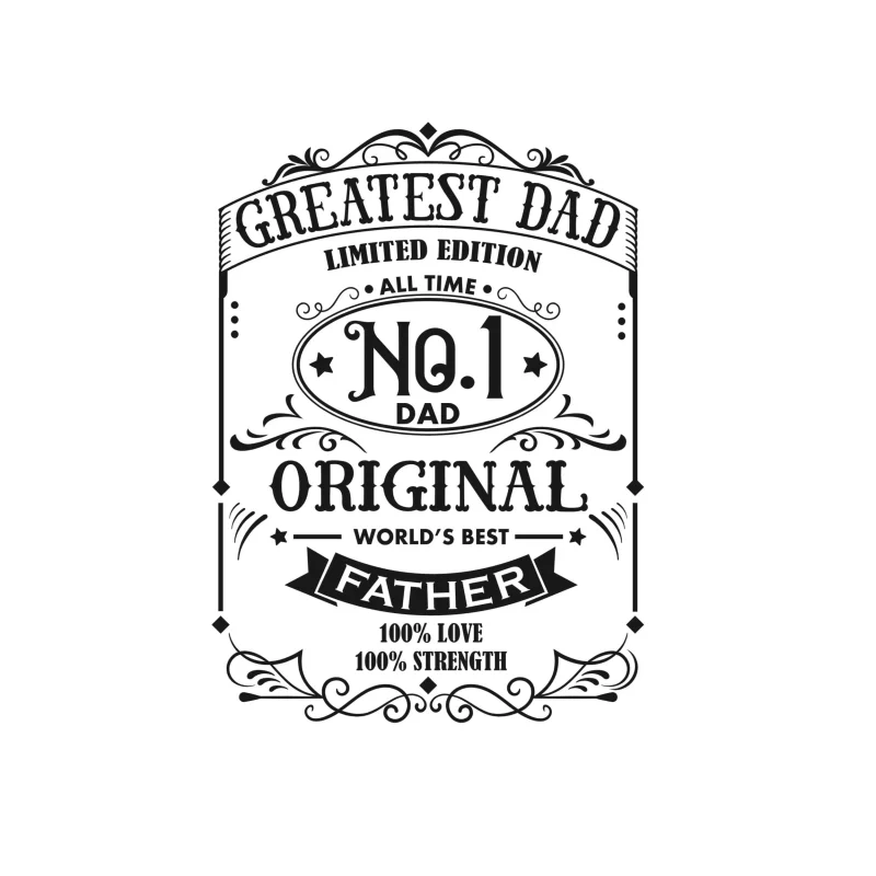 Greatest Dad Vinyl Decal - Custom Size