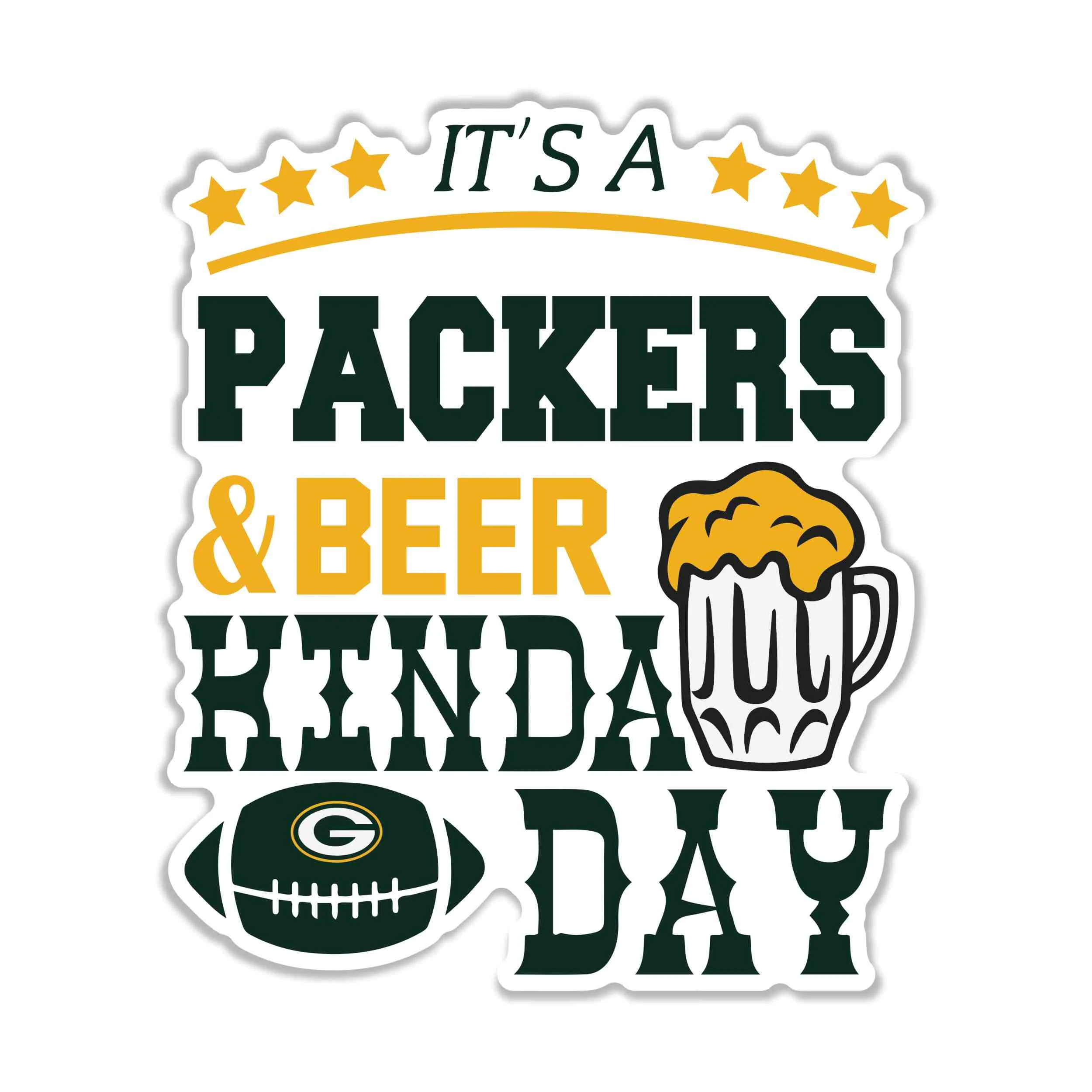 Green Bay Packers - Full Color Vinyl Sticker - Custom Size
