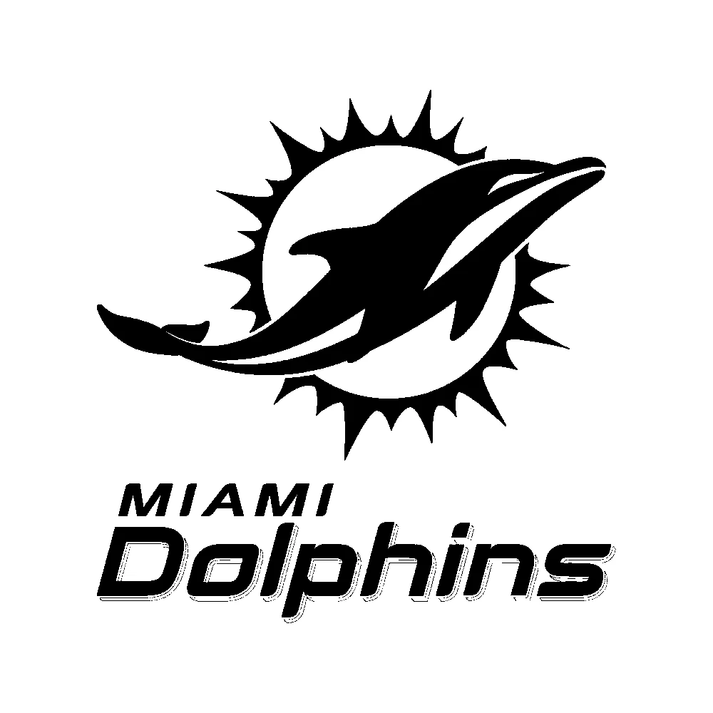 Miami Dolphins - Design 1 - Die Cut Vinyl Decal - Custom Size