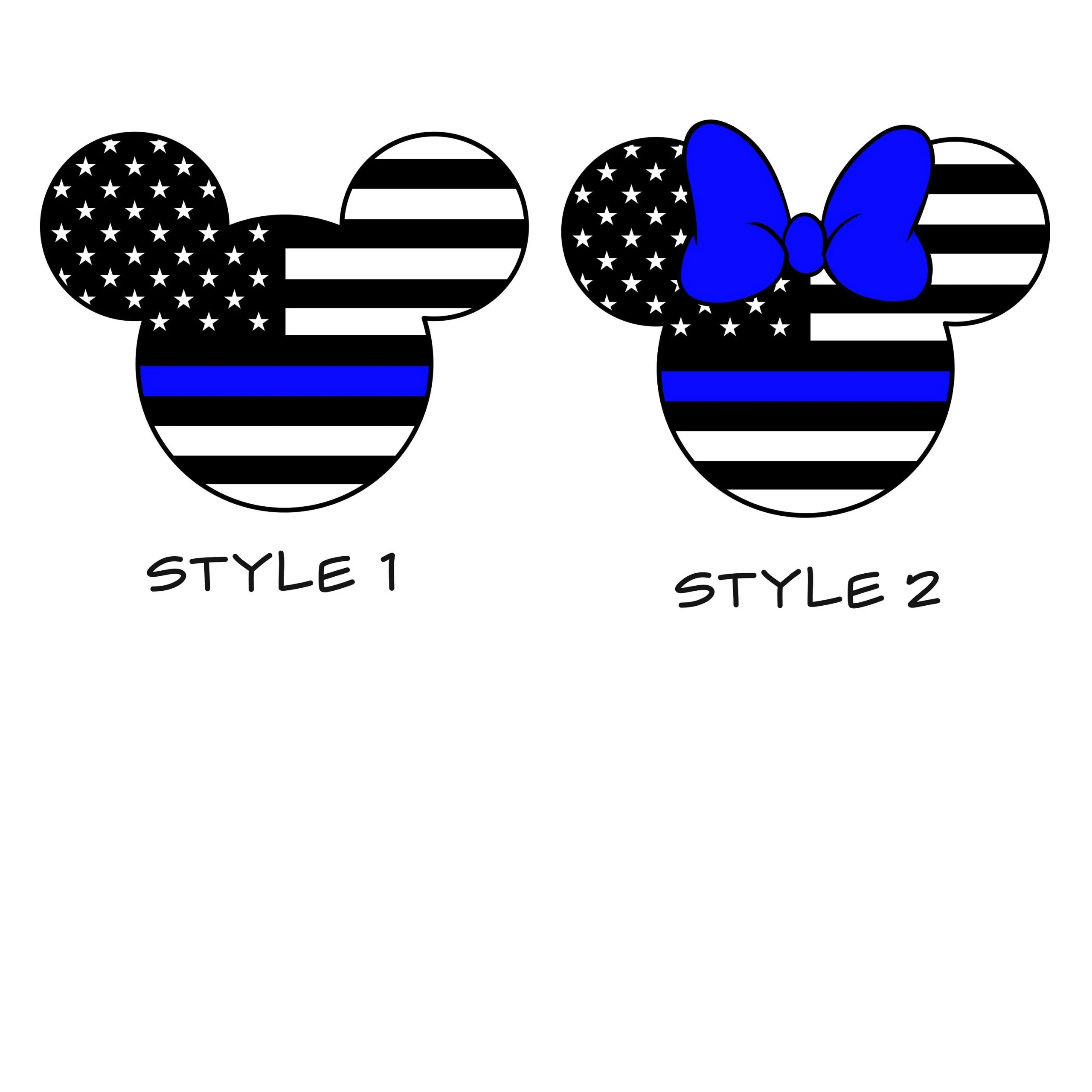 Mickey or Minnie Mouse Police or Fire Vinyl Decal - Custom Size - Image 2