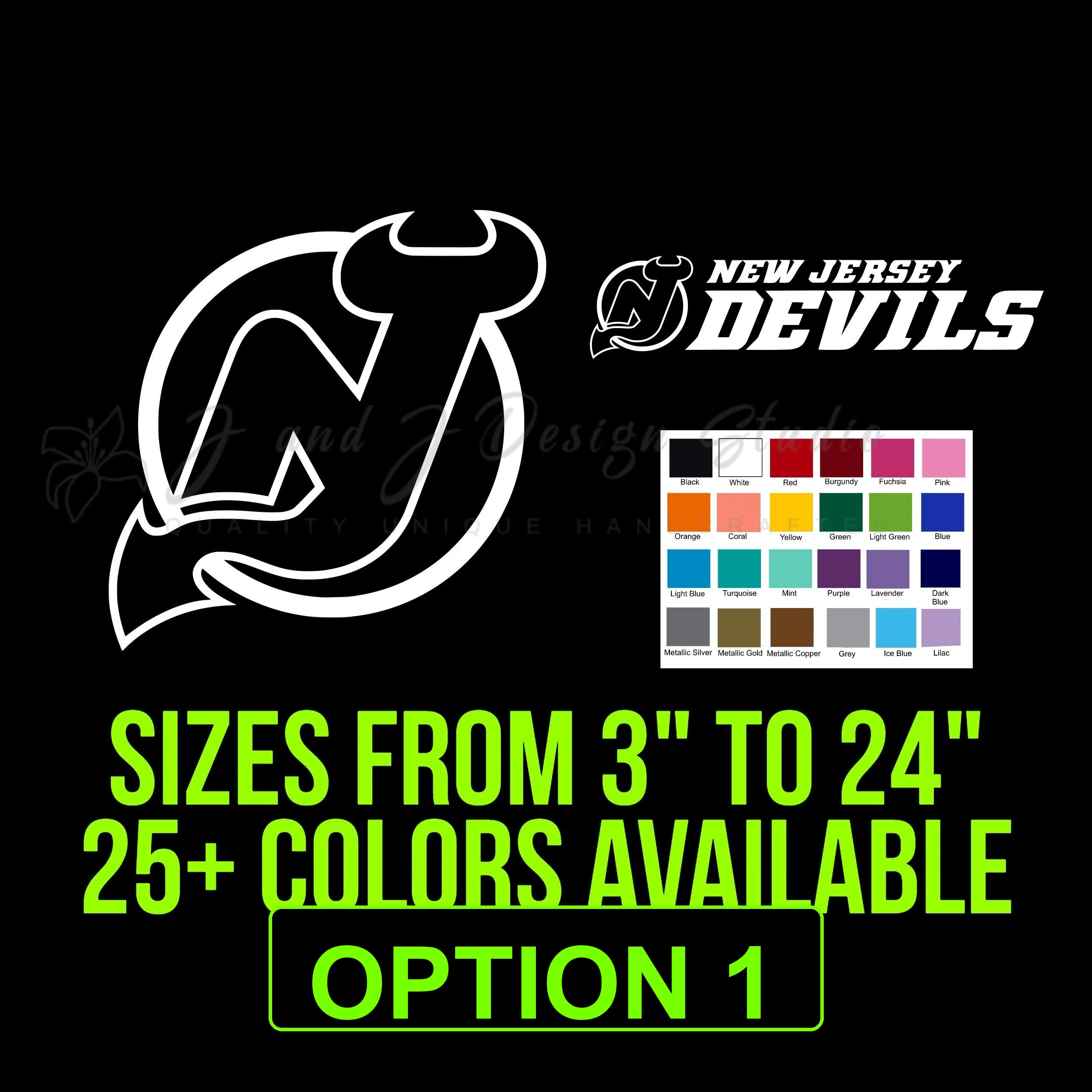New Jersey Devils Vinyl Decal - Custom Size - Image 2
